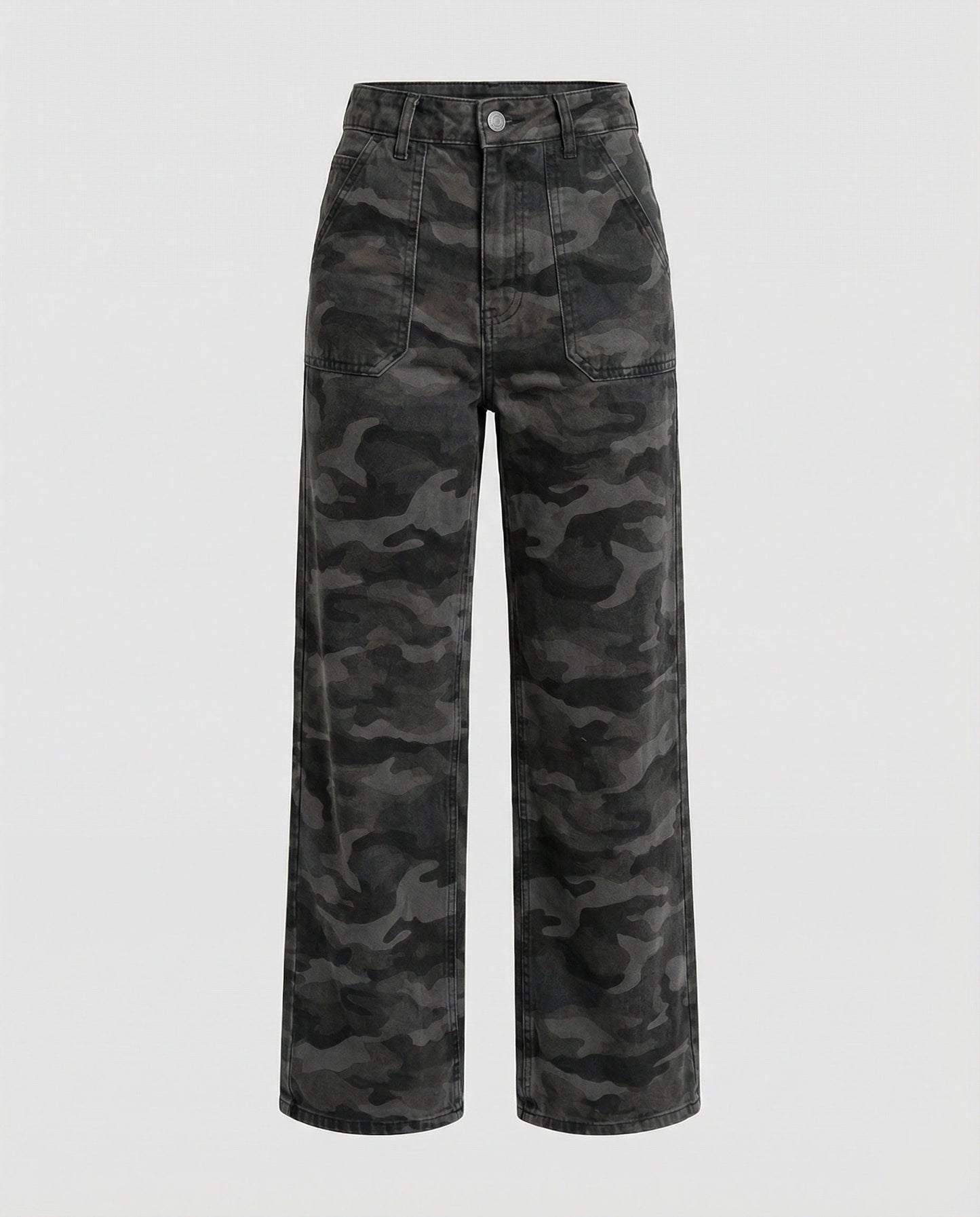 Extraweite Damen Palazzo-Hose Camouflage Größe XL Hochwand
