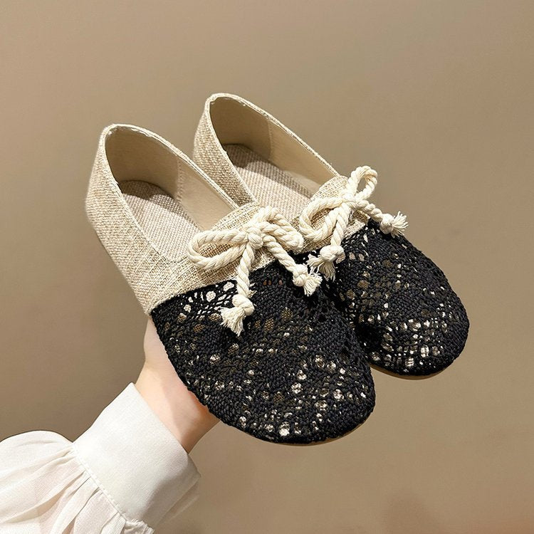 Damen Ballerinas Elegantes Design mit Häkelspitze