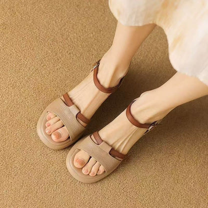Damen Sandalen Bequem Blockabsatz Verstellbar Sommer