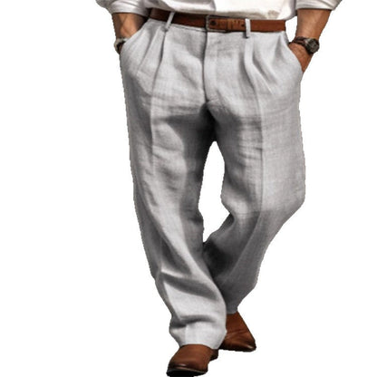 Herren Leinenhose Elegant Bequem Mit Komfortpassform