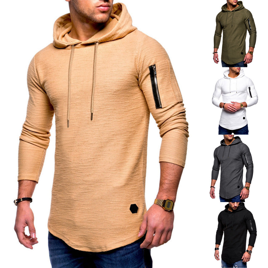 Herren Hoodie Modern Reißverschluss Grau Urban - BerlinGlamour