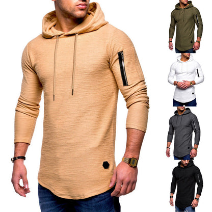Herren Hoodie Modern Reißverschluss Grau Urban - BerlinGlamour