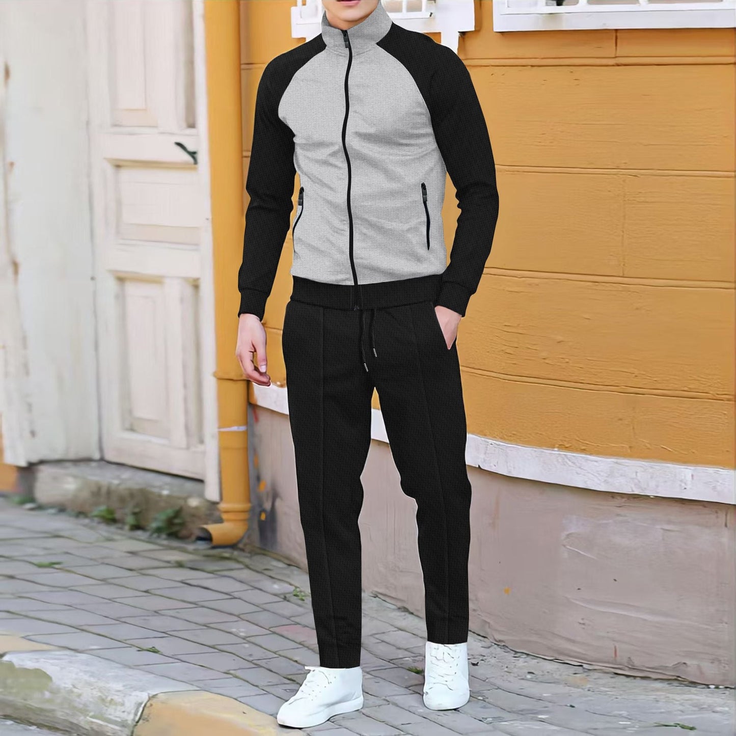 Herren Sportanzug Modern Style Schwarz