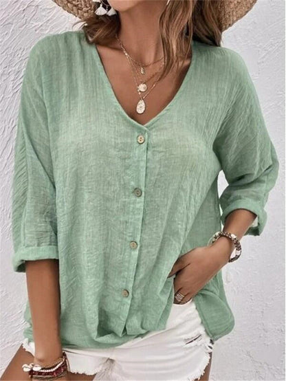 Damen Bluse Leicht Blumenmuster Sommer