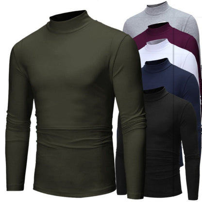 Herren Langarmshirt Rollkragen Stretch Atmungsaktiv Modern - BerlinGlamour