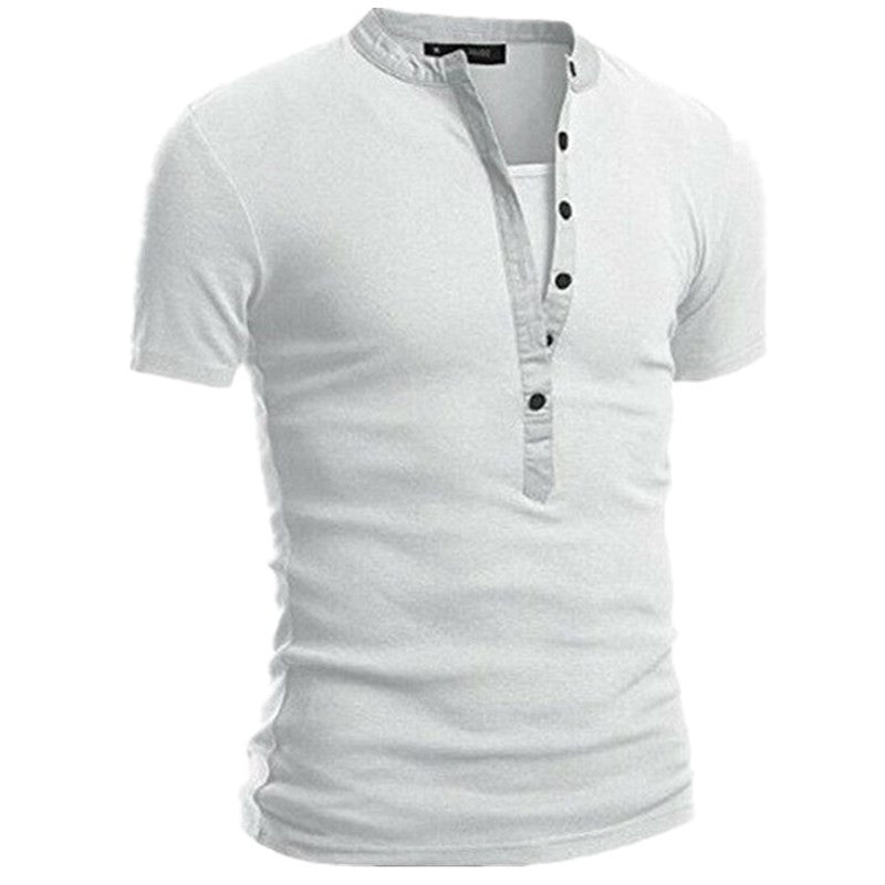 Herren Kurzarmshirt Modern mit Knöpfen und Steppkragen