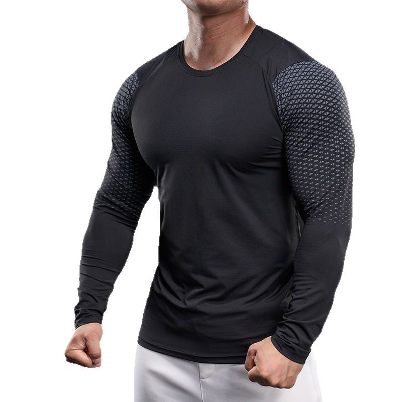 Herren Sportshirt Langarm Atmungsaktiv Funktionsshirt Mesh