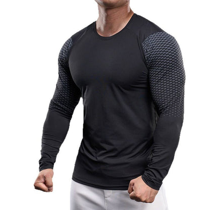 Herren Sportshirt Langarm Atmungsaktiv Funktionsshirt Mesh
