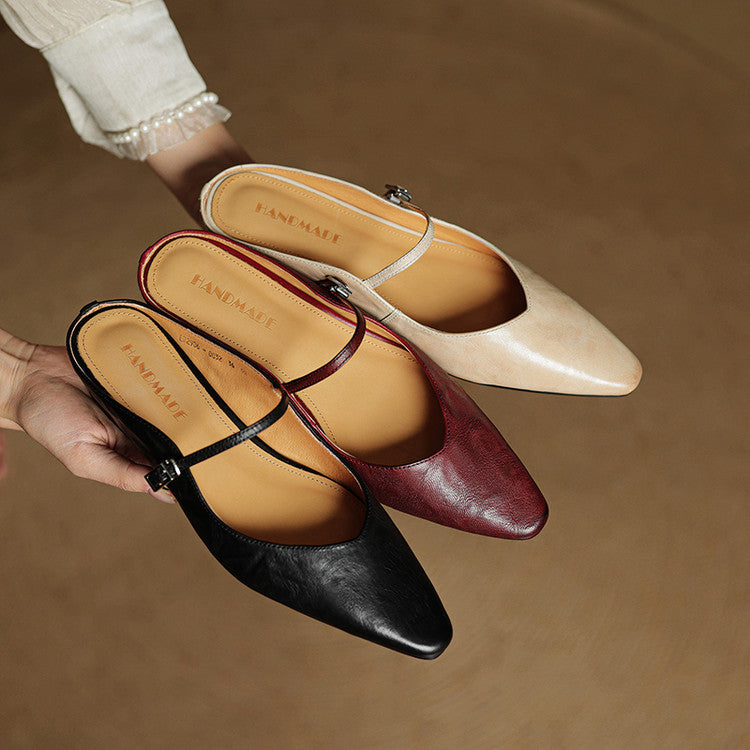 Damen Slipper Leder Echt Bequem