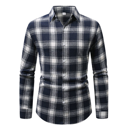 Herren Flanellhemd Karomuster Warm Modern