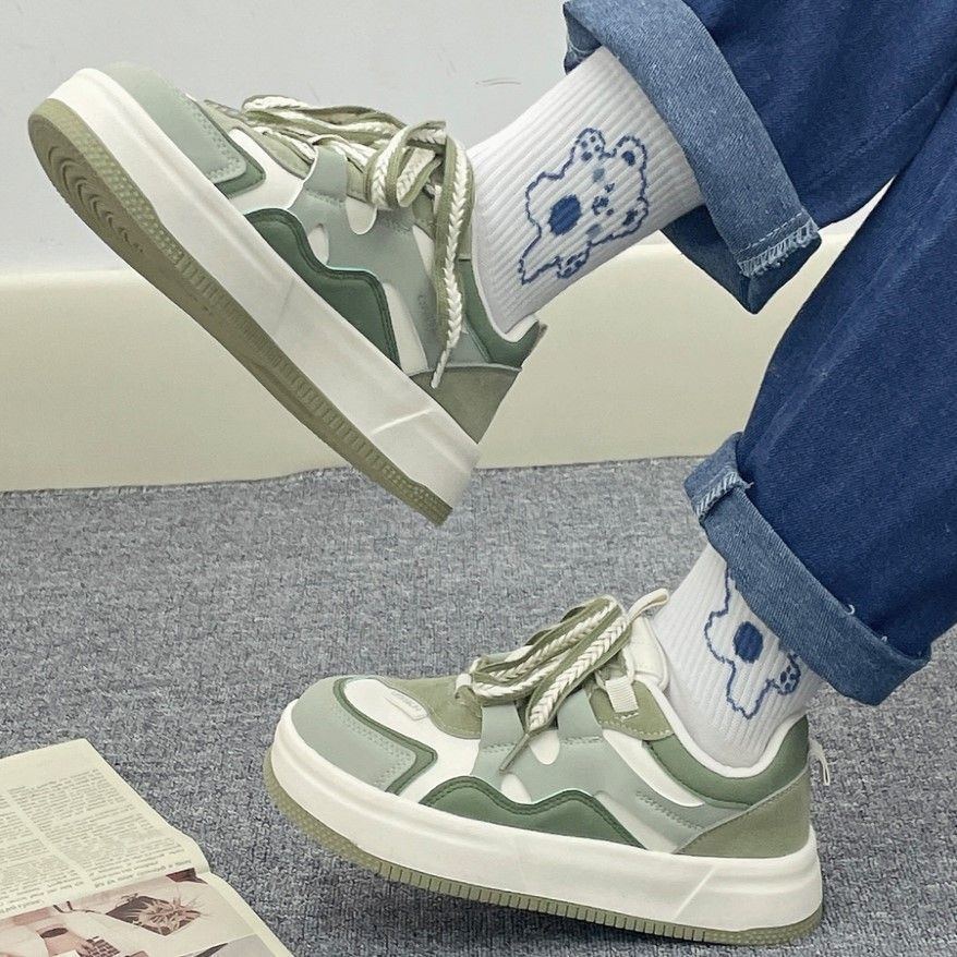 Damen Sneaker Dicksohlige Modische Sneaker mit Dekorativen Schnüren