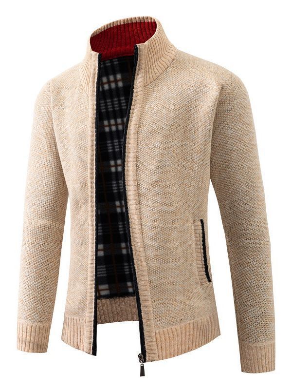 Herren Strickjacke Modern Warm mit Futter