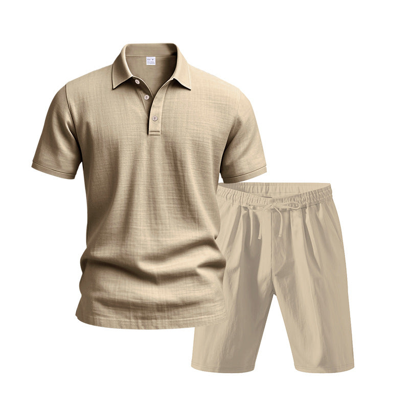 Herren Poloshirt Shorts Set Leicht Sommer