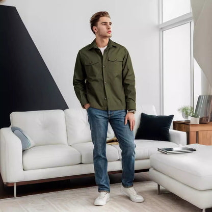 Herren Utility-Jacke Lässig Modern Mit Klappentaschen