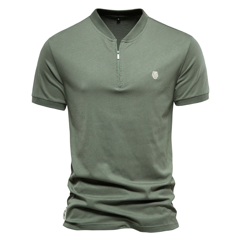 Herren Henley T-Shirt Kurzarm Modern Baumwolle
