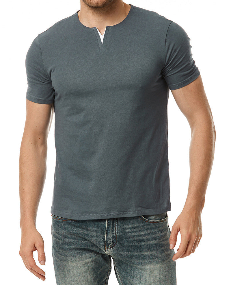 Herren Kurzarm-Shirt Moderner Ausschnitt Bequem