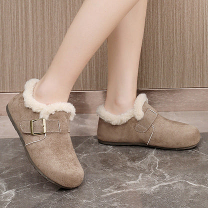 Damen Clogs Warm Kuschelig Schnallenverschluss Modern