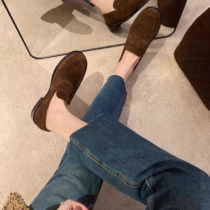 Damen Mokassins Weiches Wildleder Klassisch Elegante Schuhe