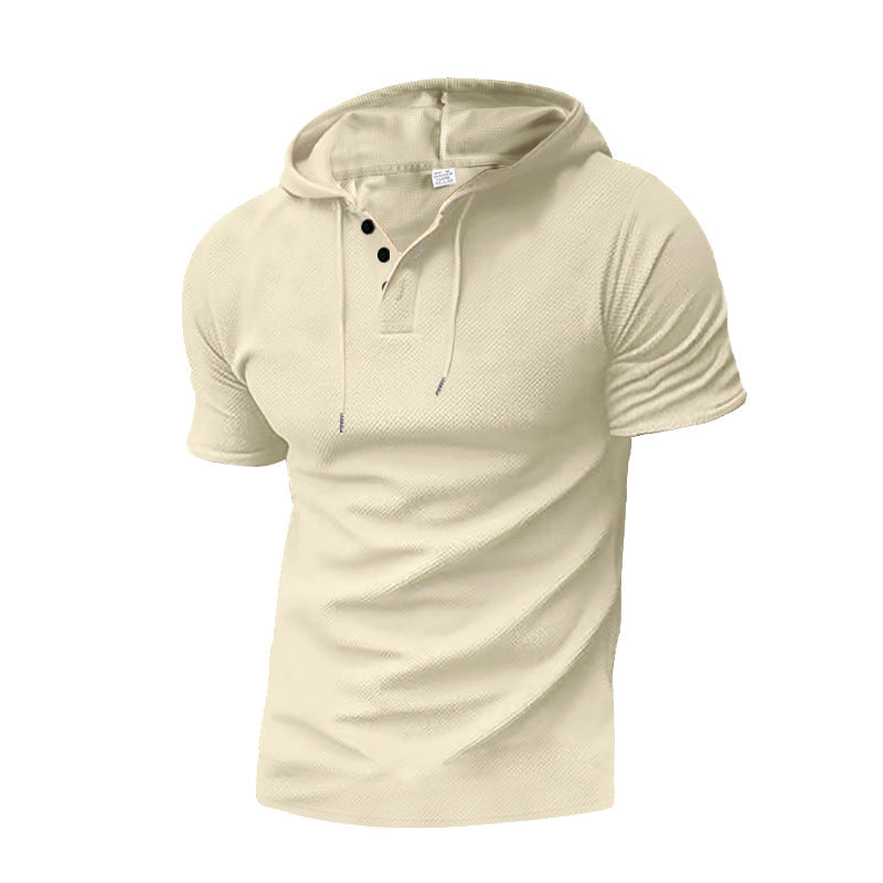 Herren Sweatshirt Kapuze Kontrastknöpfe Modern Sportlich