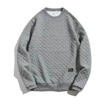 Herren Sweatshirt Strukturiert Grau Stadtstylisch - BerlinGlamour