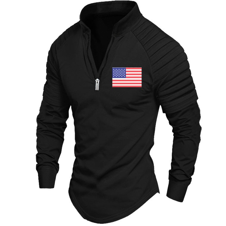 Herren Sportoberteil Reißverschluss Schulterdesign Modern