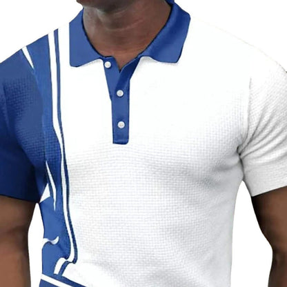 Herren Polohemd Sportlich Streifen Modern