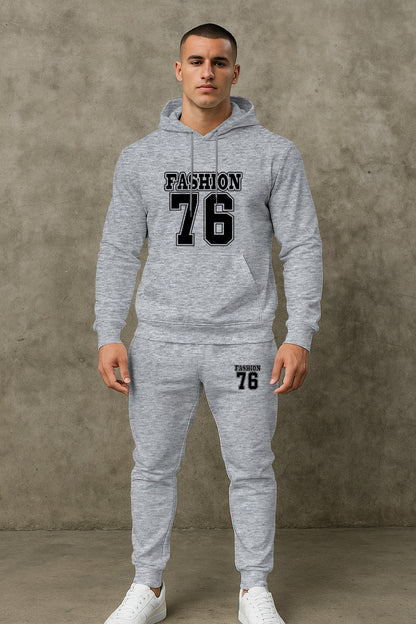 Herren Sport Set Hoodie Jogginghose Bequem Grau