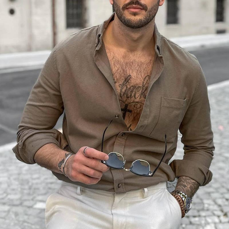 Herren Denim Hemd Lässig Modern Schnitt - BerlinGlamour