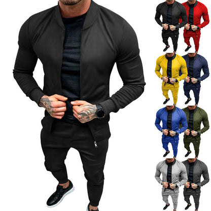 Herren Sportanzug Modern Stehkragen Reißverschlusstaschen