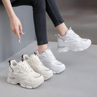 Damen Sneaker Dickes Profil Hochwertig Mesh Atmungsaktiv