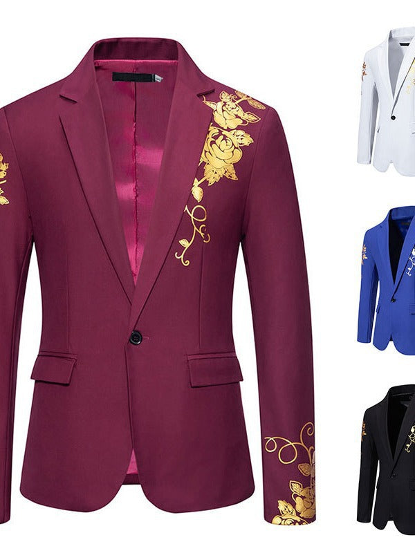 Herren Blazer Elegant Floralmuster Hochwertig