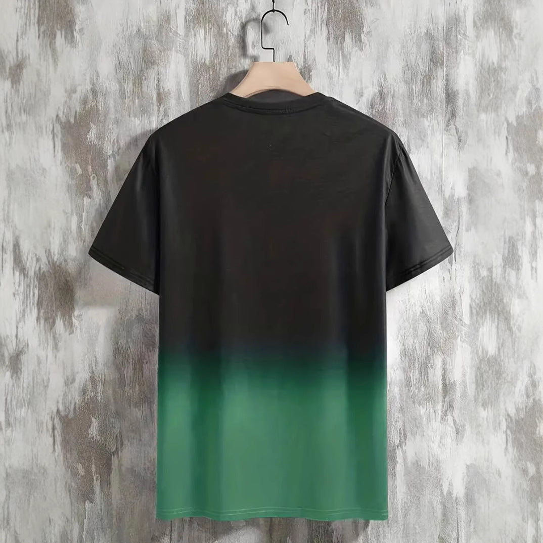 Herren T-Shirt Palmen Stickerei Farbverlauf Modern
