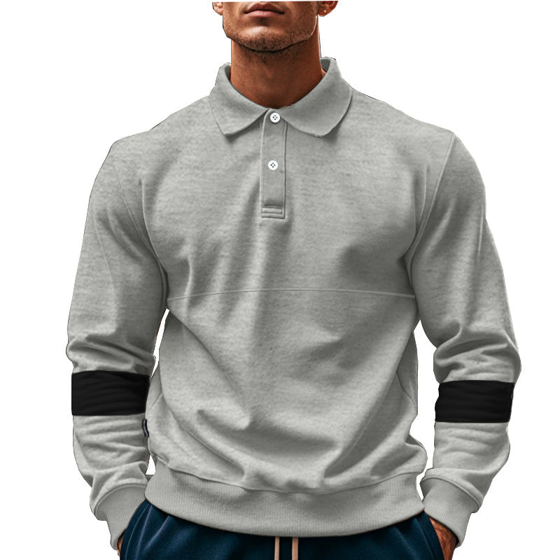 Herren Polo-Hoodie Modern Komfortabel Mit Kontrastärmeln - BerlinGlamour