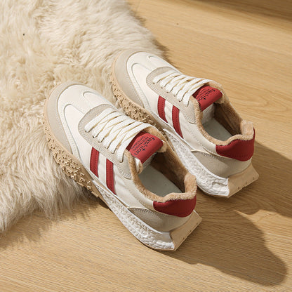 Damen Sneaker Sportlich Bequem mit Fleece-Innenfutter