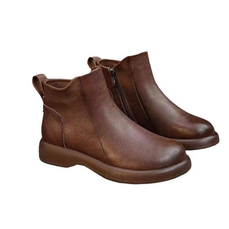 Damen Stiefeletten Elegante Reißverschluss Rutschfest