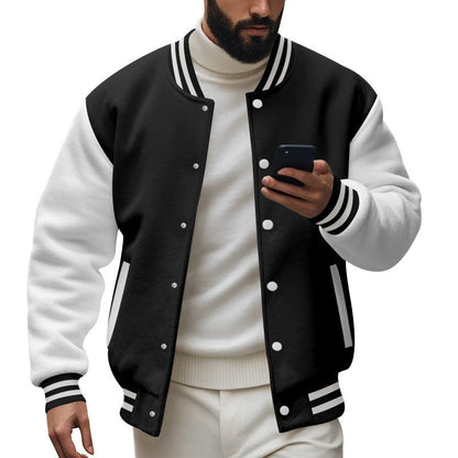 Herren Bomberjacke Modern mit Kontrastärmeln und Klassischem Design