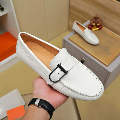 Herren Mokassin Leder Schuhe Schnalle Modern