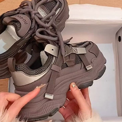 Damen Sneaker Sportlich Atmungsaktiv Stabiler Sohle