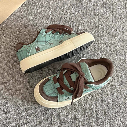 Damen Sneaker Wildleder Tiermotiv Weich Moderne