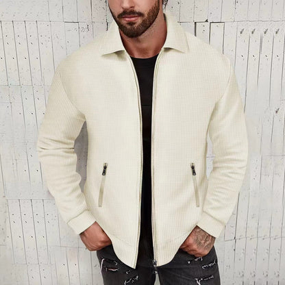 Herren Freizeitjacke Modern strukturiert Reißverschlusstaschen