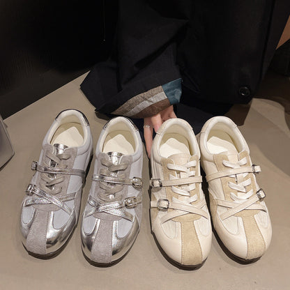 Damen Sneaker Atmungsaktiv Doppelter Riemen Sportlich