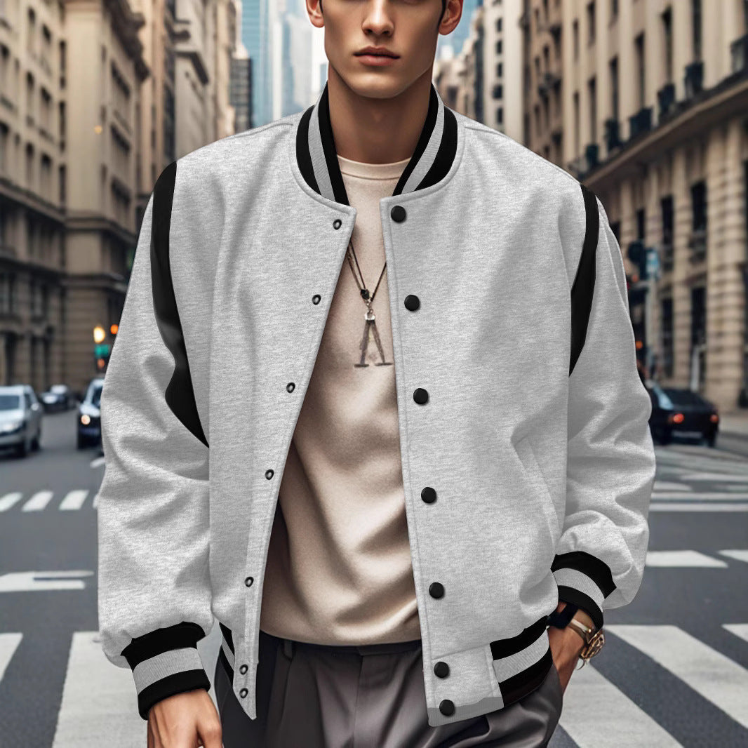 Herren Collegejacke Freizeitjacke mit Kontrastärmeln Modern - BerlinGlamour
