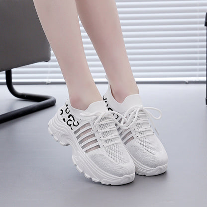 Damen Sneaker Sportlich Leopardenmuster Komfortabel