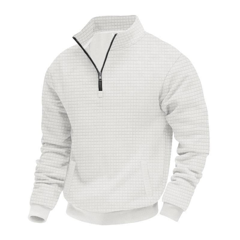 Herren Fleece-Pullover Strukturiert Hochkragen Modern