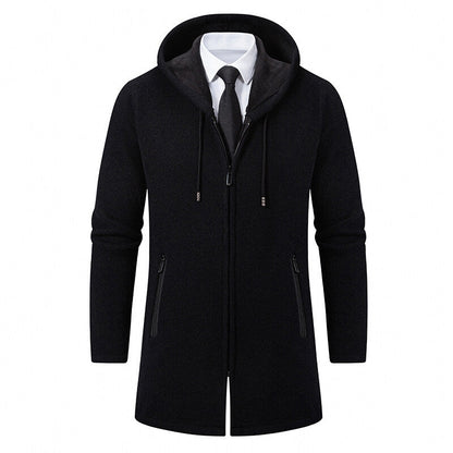 Herren Parka Jacke Mit Kapuze Reißverschluss Elegant