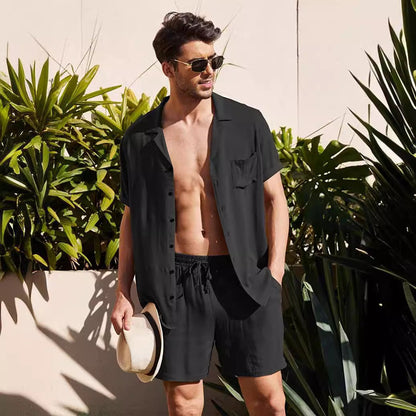 Herren Freizeit-Set Kurzarm Bequem Sommer