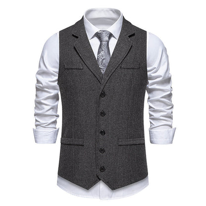 Herren elegante Tweed-Anzugweste mit praktischen aufgesetzten Taschen und klassischem Schnitt BerlinGlamour