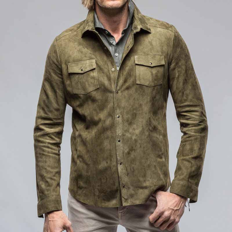 Lederjacke Herren Wildleder Bikerjacke Schwarz - BerlinGlamour