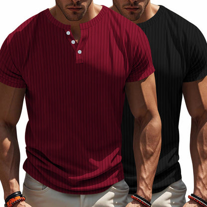 Herren T-Shirt Kurzarm Rippdesign Modern Berlin Style