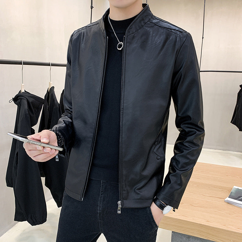 Herren Lederjacke Slim Fit Elegant Modern